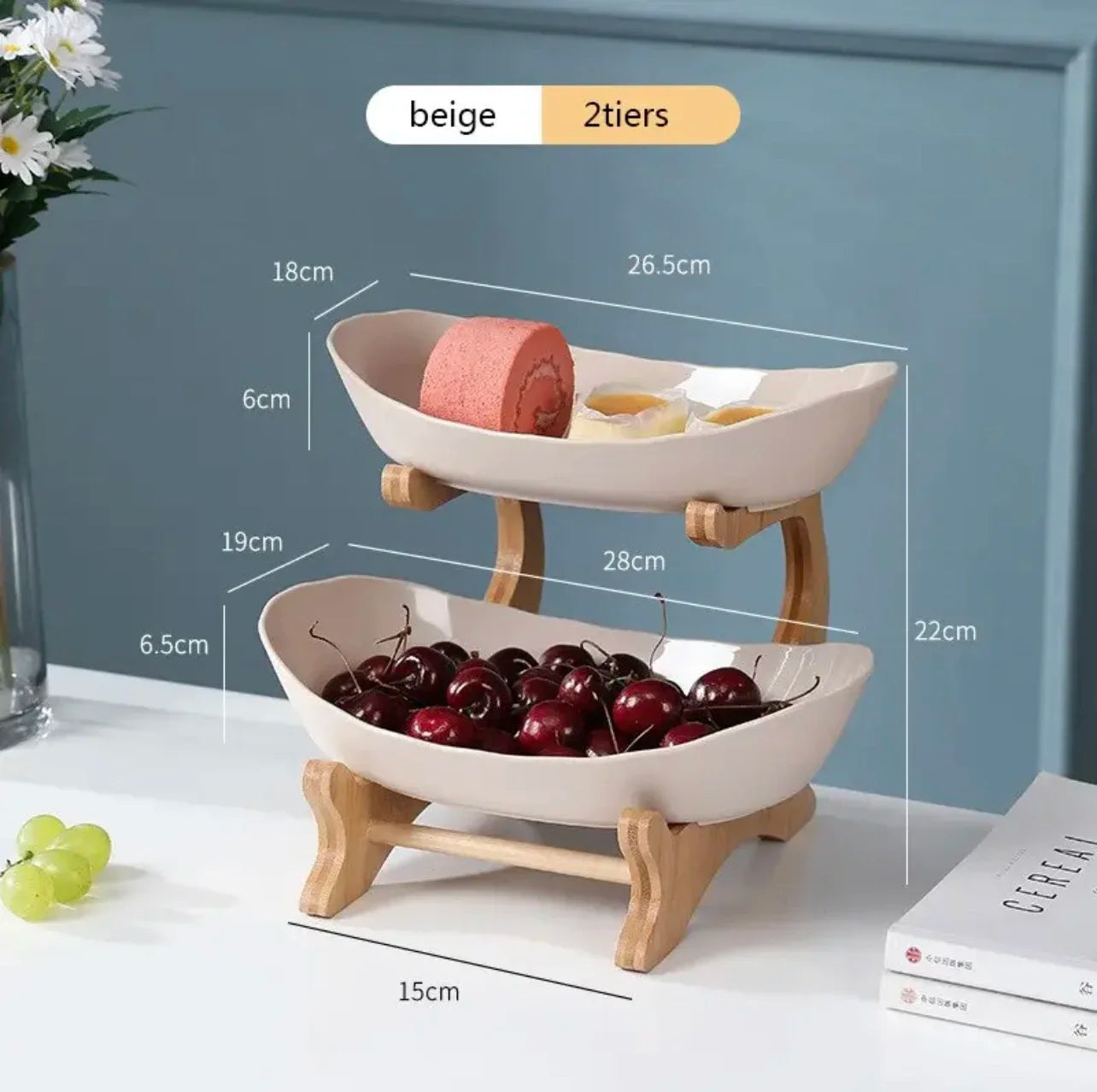 KEMORELA 2/3 Layer Fruit Plate Multi-Tier Fruit Tray